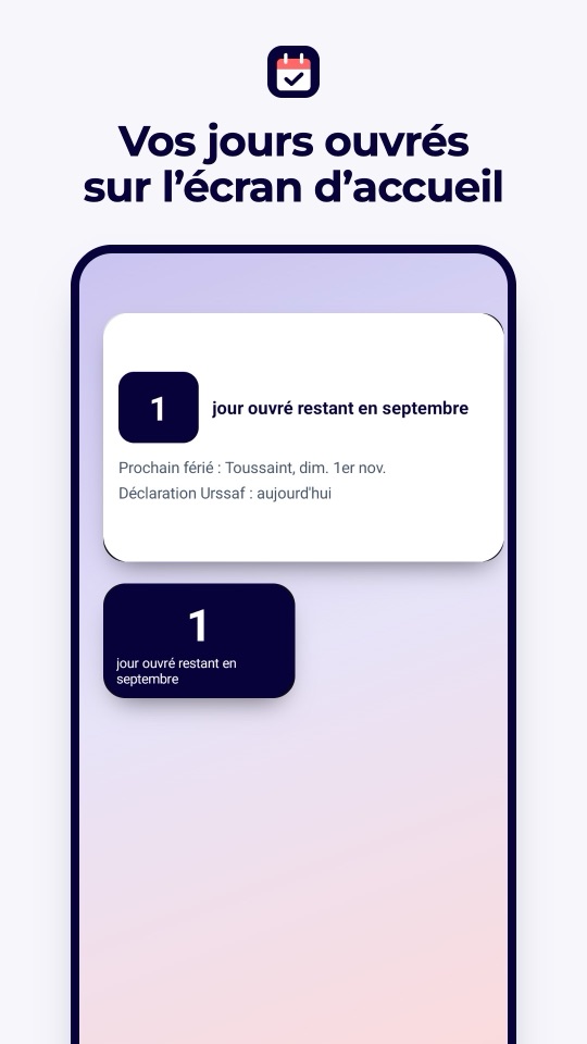 Les deux widgets sur l'écran d'accueil