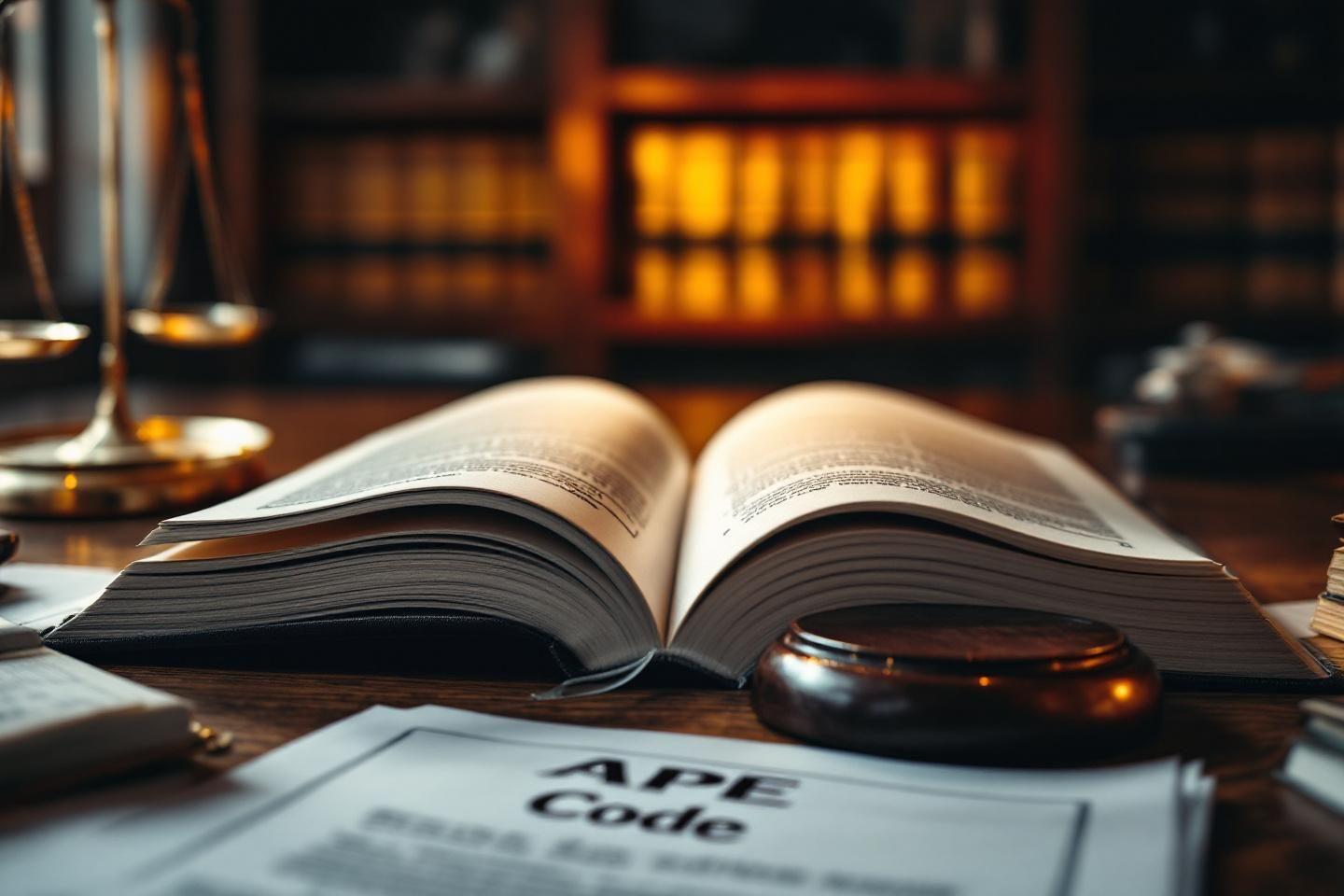 Code APE 6910Z pour avocats : guide des activités juridiques